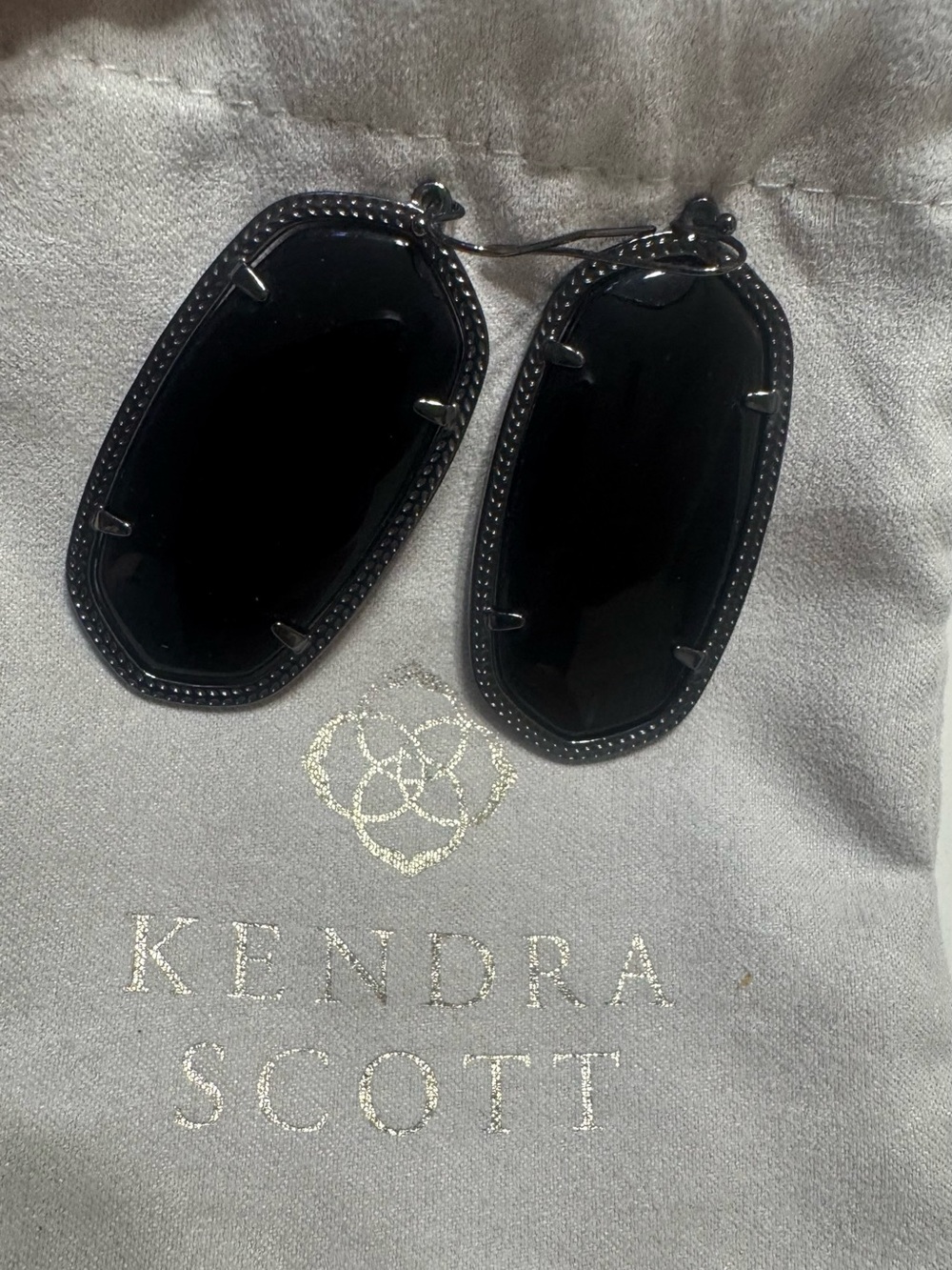 Kendra Scott Black Dangle Earrings